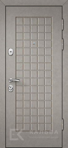 Фото «Входная дверь серая порошковая с МДФ венге для квартиры №14»